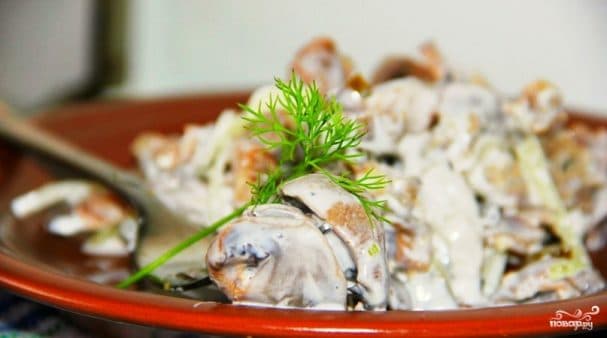 Салат з курыных жалудкаў
