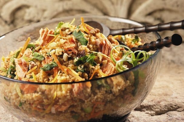 Kamchatka salmon couscous salad