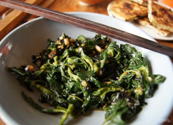 Nettle salad with young nettles