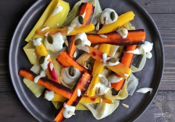 Carrot and leek salad