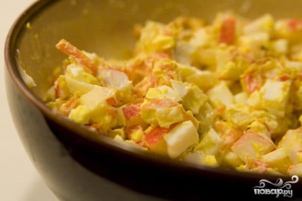 Салат из мяса краба