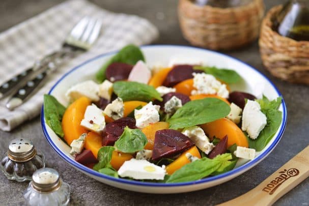 Beet and peach salad