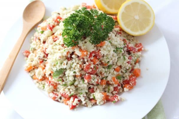 Raw cauliflower salad