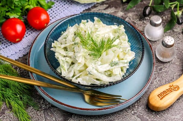 Salad from boiled cabbage