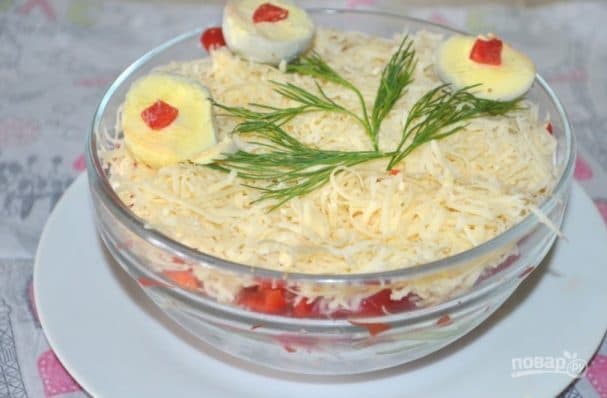 Салат з шынкай і сырам