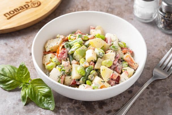 Salad from frozen vegetables