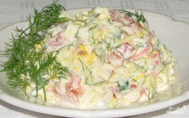 Crab salad with cheese