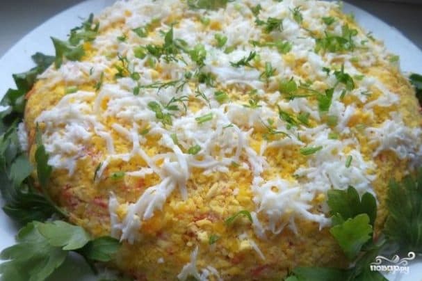 Салат курыны слоёны