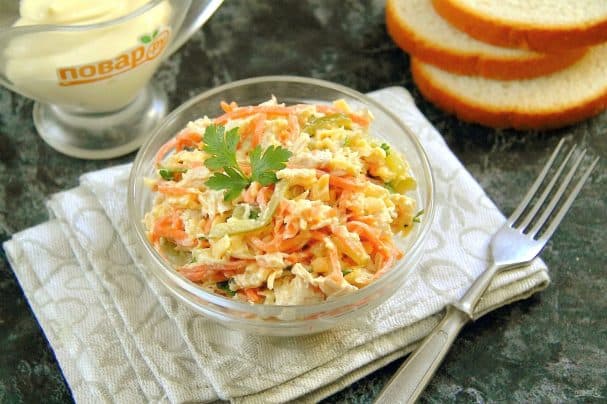 Салат с корейской морковкой