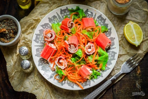 Салат з карэйскай малакой