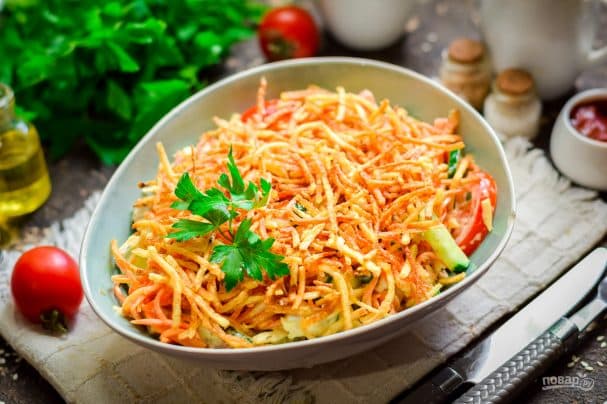 Салат с корейской морковью