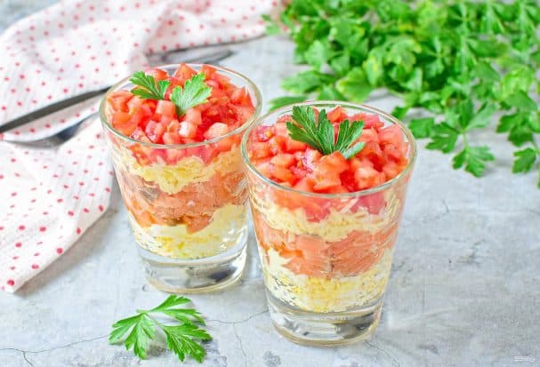 Salad with red fish