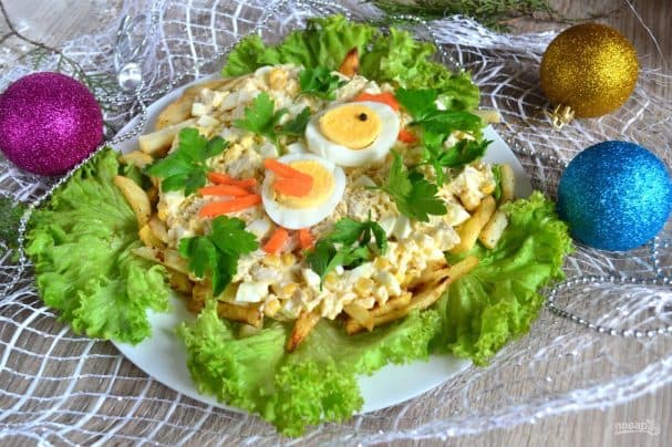 Fried potato salad