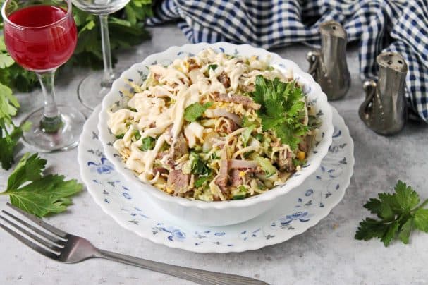 Beef tongue salad