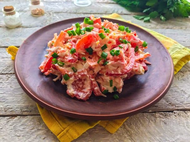 Salad with crab sticks