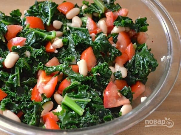 Salad with canned white beans