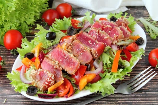 Tuna Salad with Fried Tuna