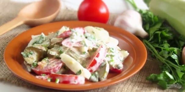 Zucchini Salad with Fried Zucchini