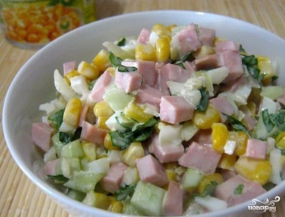 Salad with boiled sausage