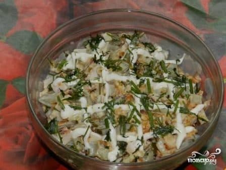 Салат з копчонай качынай грудзкой