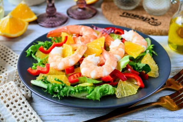 Shrimp and orange salad