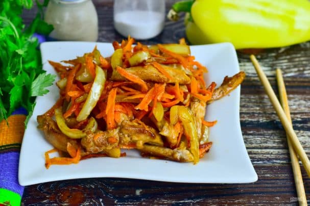 Кітайскі салат з курыцай