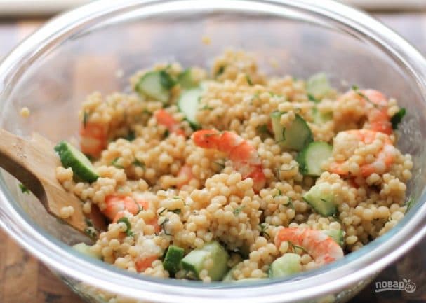 Couscous and shrimp salad