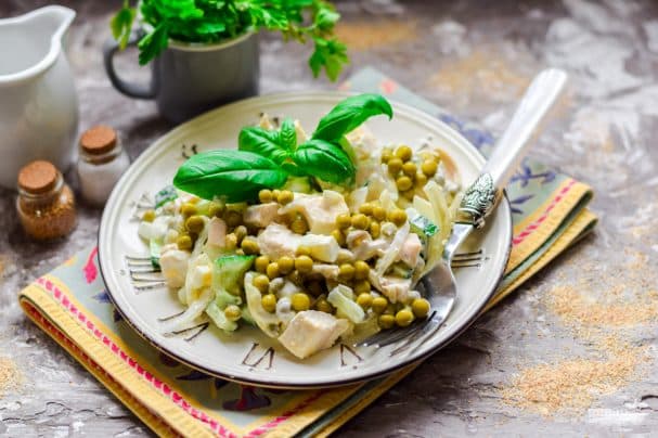 Cucumber and pea salad