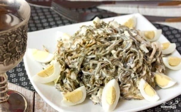 Salad with boiled fish