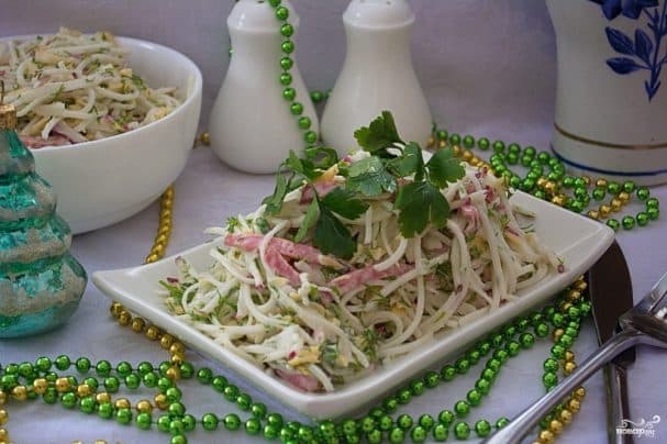 Salami and cheese salad