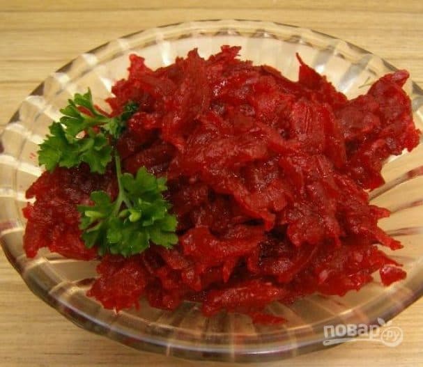 Beet salad with boiled beetroot