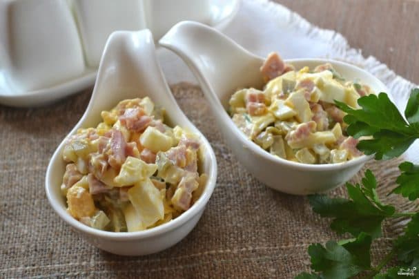 Ham salad in parfait glasses