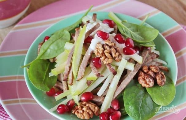 Pork tongue salad