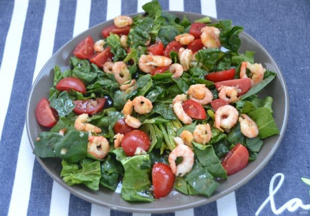 Spinach and shrimp salad