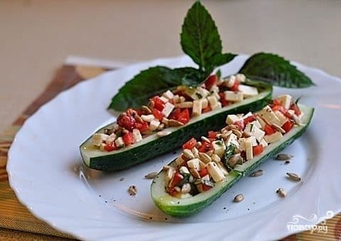 Salad in a cucumber
