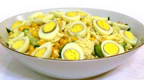 Салат з мацарковай заляўкай