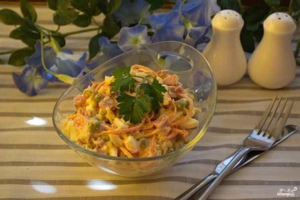 Salad with Korean-style carrots
