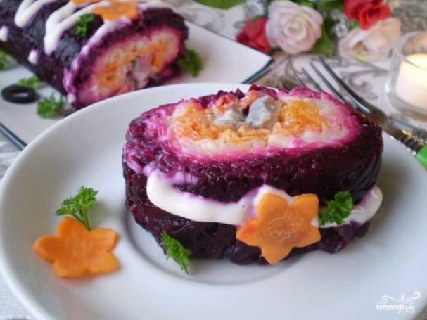Селедка под шубой рулетом