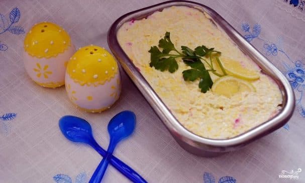 Селядка пад шубой з плавленым сырам