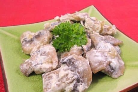 Шампінёны ў смятане