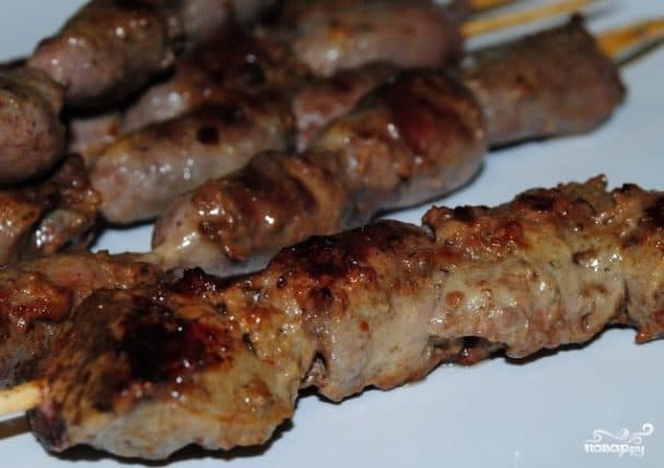 Шашлык з курыных сэрцэчак