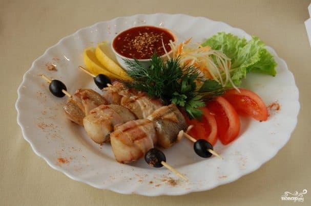 Pike-perch kebabs
