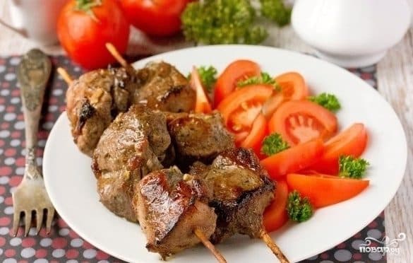 Skewered shashlik in the oven