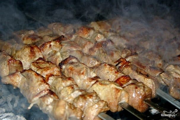 Pork shashlik in beer