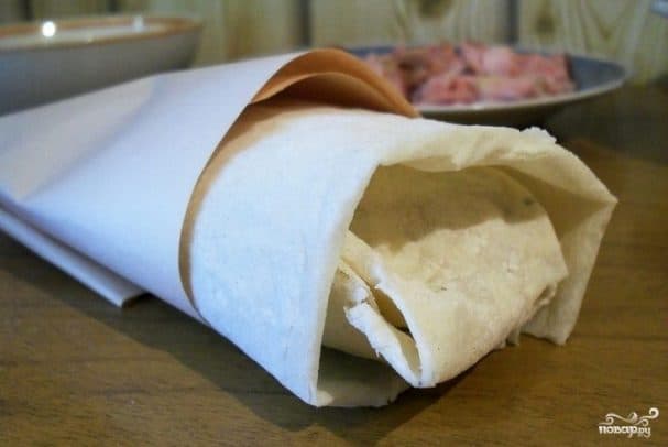 Шаўрма з курыцай пад копчаннею