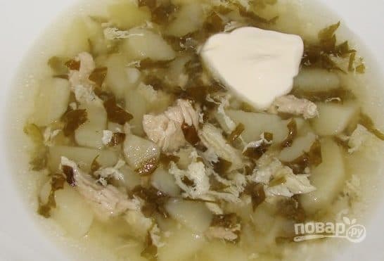 Щавель на курячому бульйоні