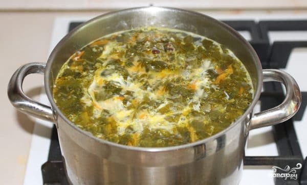 Sorrel soup without potatoes