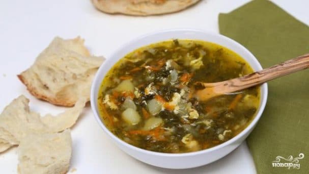 Sorrel soup without meat