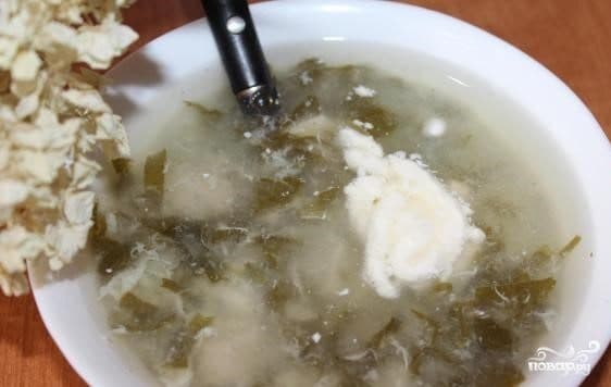Sorrel soup with meatballs