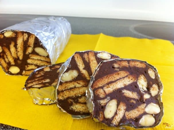 Chocolate cookies sausage